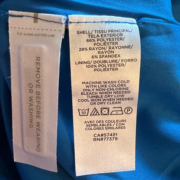 Ann Taylor NWT Electric Blue Belted Faux Wrap Skirt - Picture 6 of 6